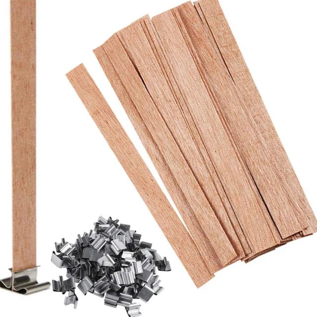 Kit Completo para DIY: Aromaterapia com Velas de Madeira e Pavio Sustentável, 20 Peças de Parafina de Soja Artesanal
