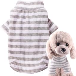Hoodies cão listrado roupas, camisas confortáveis pulôver de cachorro, traje bonito pet, camisa de assentamento, moda cães pequenos - Image 2