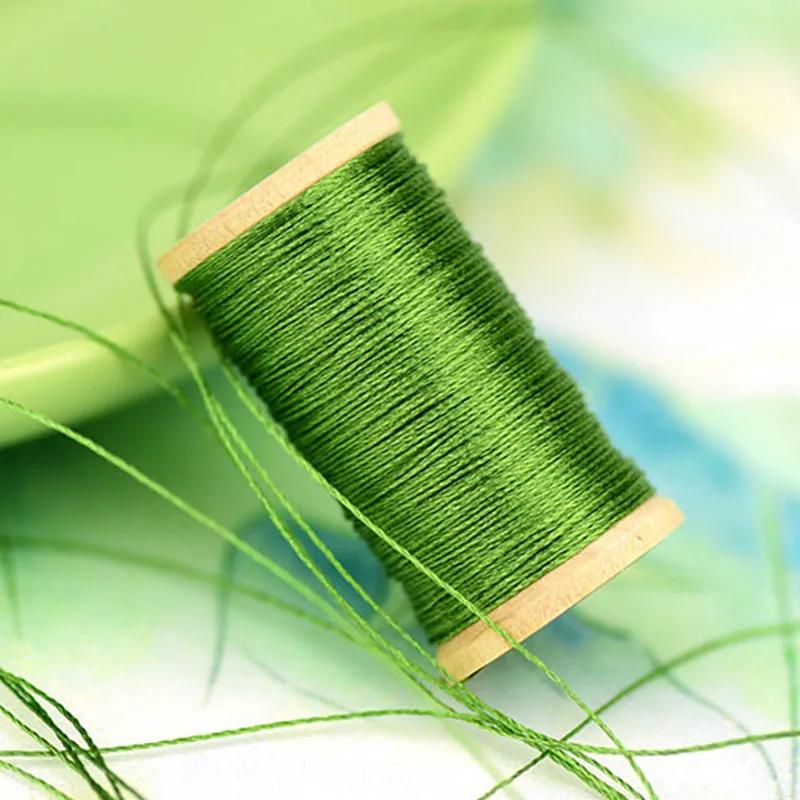Rolo da linha de fibra da poliamida de 0.3mm linha tecida mão bordar borlas linha 50m de grande resistência 3 fios linha grama verde - Image 1