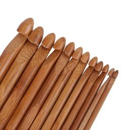 12-pacote de ganchos de mão de bambu, kit de agulhas de crochê de mão de 3-10mm com diferentes tamanhos, agulha de tricô, conjunto para iniciantes - Image 4