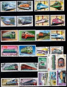 50 Pçs/lote Trem Elétrico Selo Selos postais Tema Diferente De Muitos Países NÃO Repetir com Pós Marca para a Coleta de - Image 2