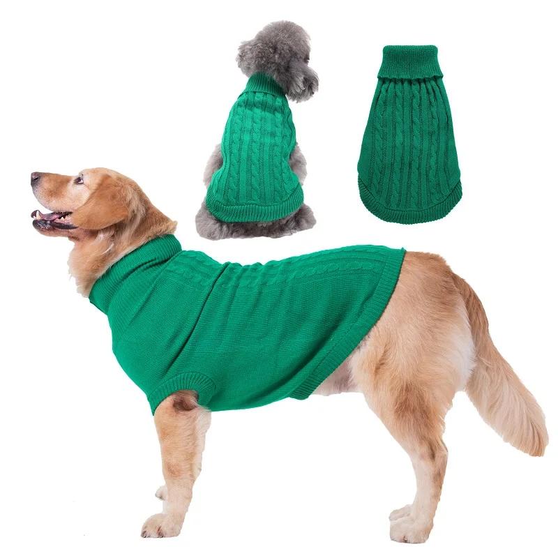 Suéter feminino para cães, blusão quente pequeno e grande, gola alta, roupa de malha para cães e gatos pequenos, médios e grandes - Image 1