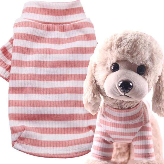 Hoodies listrados para cães: camisas confortáveis e estilosas para pets pequenos