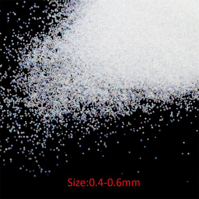 Mini Bolhas de Vidro Coloridas para Decorar Artesanatos de Unhas, Resina e Moldes de Silicone - 10g e 20g, Tamanhos de 0,4 a 3mm