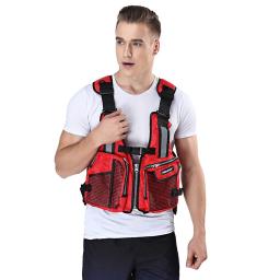 Colete salva-vidas do caiaque da pá unversal para a sobrevivência adulta terno esportes aquáticos roupa de segurança com listra reflexiva multi-bolso - Image 4