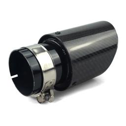 Carro Carbono Silenciador Ponta Escape, 3-Layer Design Bala Forma, Universal reta inoxidável preto Tubo de Escape, Novo - Image 4