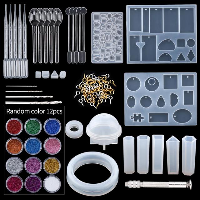 Conjunto de Moldes de Resina Epóxi de Silicone para Joias - Ferramentas DIY para Criação de Brincos e Acessórios Exclusivos