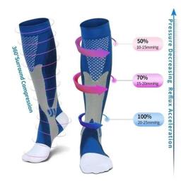 Meias de compressão para homens e mulheres, varizes, futebol, meias de futebol, corrida, meia de ciclismo, 30 mmHg, 3 pares - Image 3