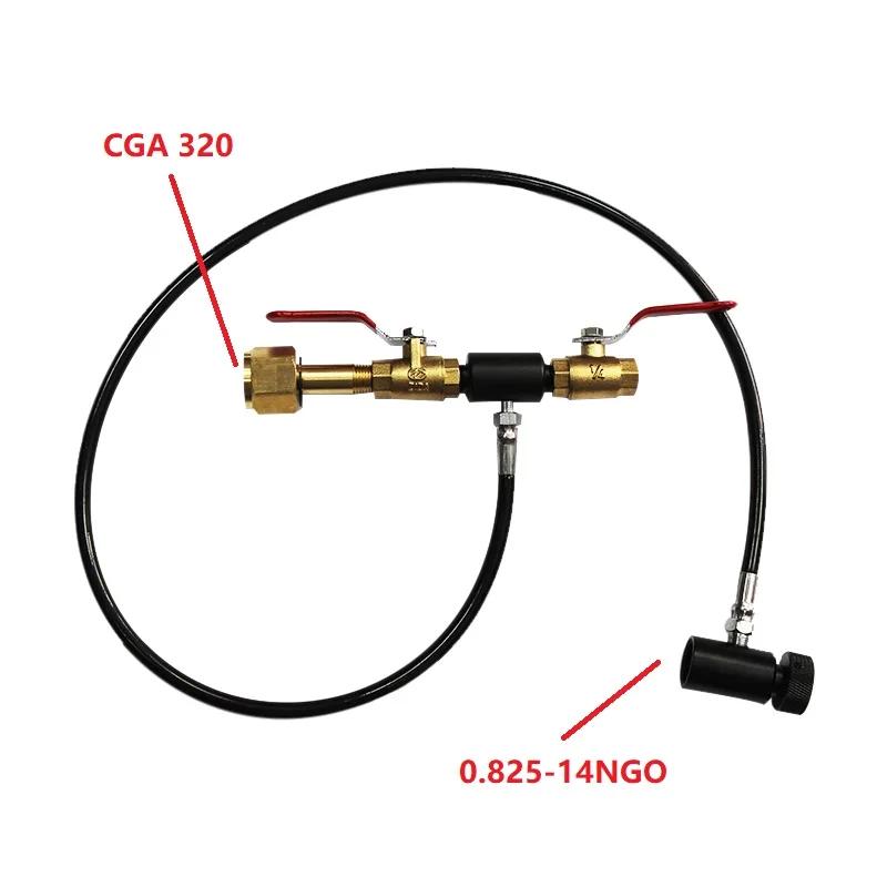 Acessórios de paintball tanque co2 garrafa fill recarga estação kobalt deluxe válvula dupla eua CGA-320 ou W21.8-14 - Image 1