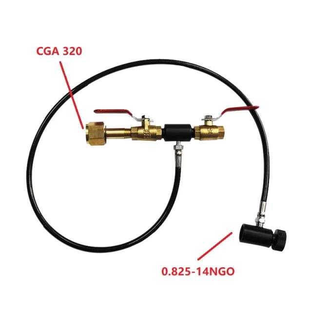 Estação de Recarga Kobalt Deluxe para Paintball com Tanque CO2 e Válvula Dupla CGA-320 ou W21.8-14