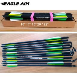 6/9/12/24 pçs 13 16 17 18 20 polegadas setas de carbono tiro com arco wt verde amarelo penas coluna 400 bolas de besta para caça tiro com arco - Image 6