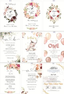 Cartões personalizados do convite para o aniversário do casamento, 50 pcs/lot - Image 4