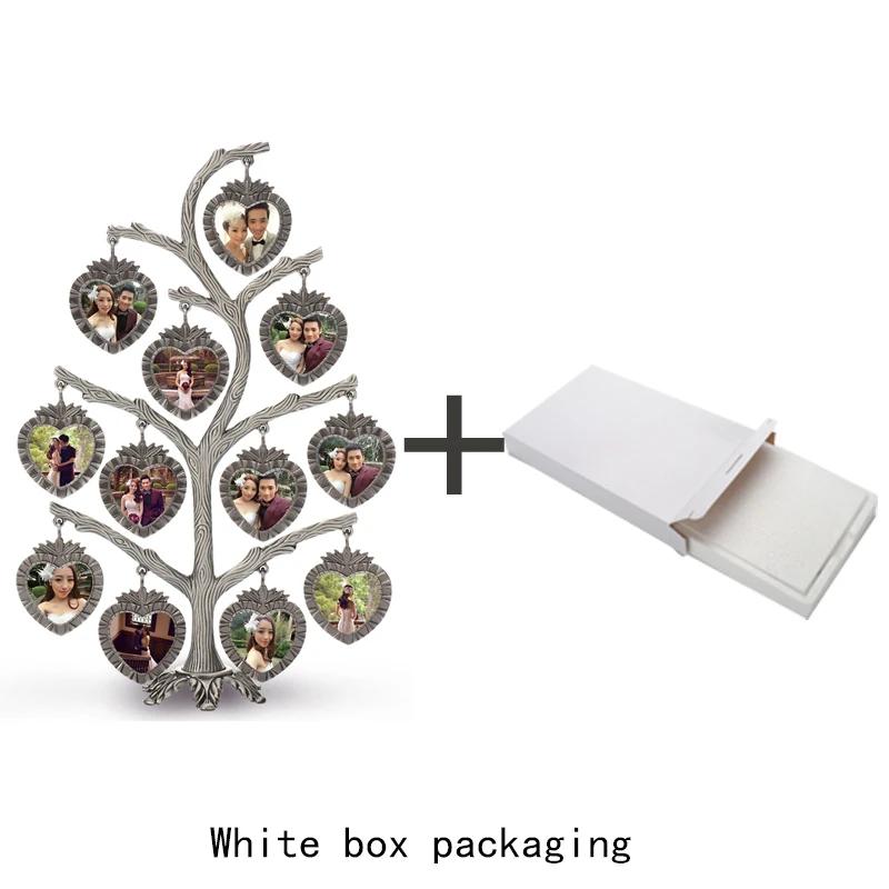 Árvore genealógica Photo Frame com 12 fotos, desktop família, quadros decorativos quadros, prata antiga, liga de zinco, artesanato retro - Image 1