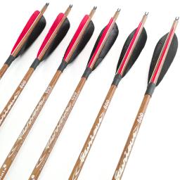 Arco longbow com flechas de arco arco auricular, flechas de pesca com pena de peru trandirecional recurva arco longbow caça 6 peças 400 500 30 32 tamanhos - Image 4