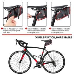 Oeste bicicleta-saco impermeável sela para mtb e bicicleta de estrada, saco reflexivo para o banco traseiro, acessórios de ciclismo - Image 5
