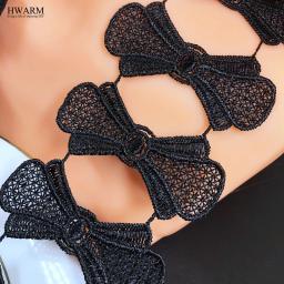 10 quintal 7cm laço preto laço fita de tecido poliéster luz solúvel em água decoração do laço flor costura guarnição diy acessórios do laço - Image 4