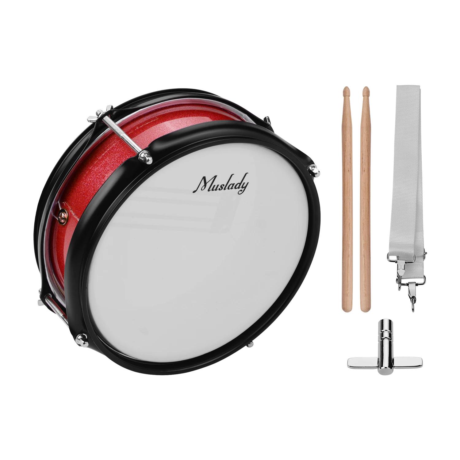 Muslady tambor de percussão 8 polegada snare tambor cabeça com baquetas alça de ombro tambor chave para iniciante estudante banda feriado presente - Image 1