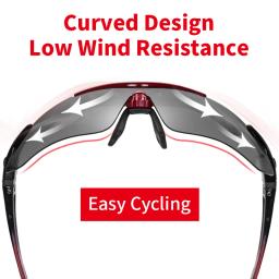 Óculos polarizados ROCKBROS Óculos de sol para ciclismo Esportes ao ar livre Óculos de sol para bicicleta MTB Estrada 5 lentes Acessório para óculos de bicicleta - Image 2