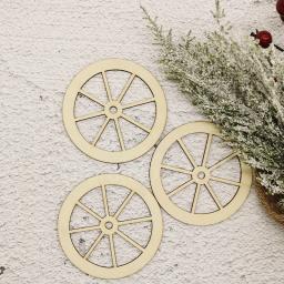 Forma de Roda para Artesanato e Decoração, Carrinho De Madeira, Rodas De Carrinho De Corte A Laser - Image 1