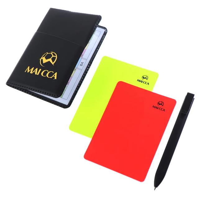 Conjunto Profissional de Equipamentos de Futebol: Cartões Amarelo e Vermelho, Saco para Árbritos e Linesman em Couro com Fair Play