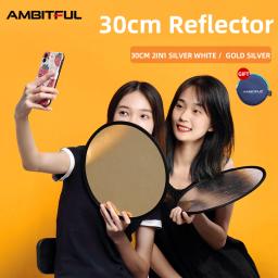 Tiro AMBITFUL ao ar livre e interior embelezar refletor, rodada 2in 1, prata dourada e branco, alta qualidade, 30cm - Image 1