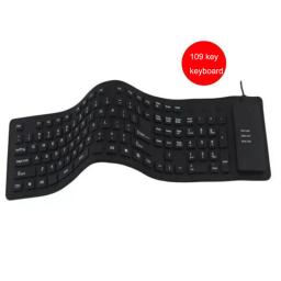 Teclado Dobrável de Silicone, Teclado Flexível, Com Fio USB, Portátil, Impermeável, PC, Notebook, 89-Teclas, 109 Chaves - Image 4