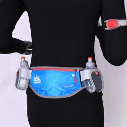 Aonijie homens mulheres correndo saco da cintura hidratação cinto garrafa à prova dwaterproof água jogging fanny packs pacote de cintura com dois garrafa de água 250ml - Image 2