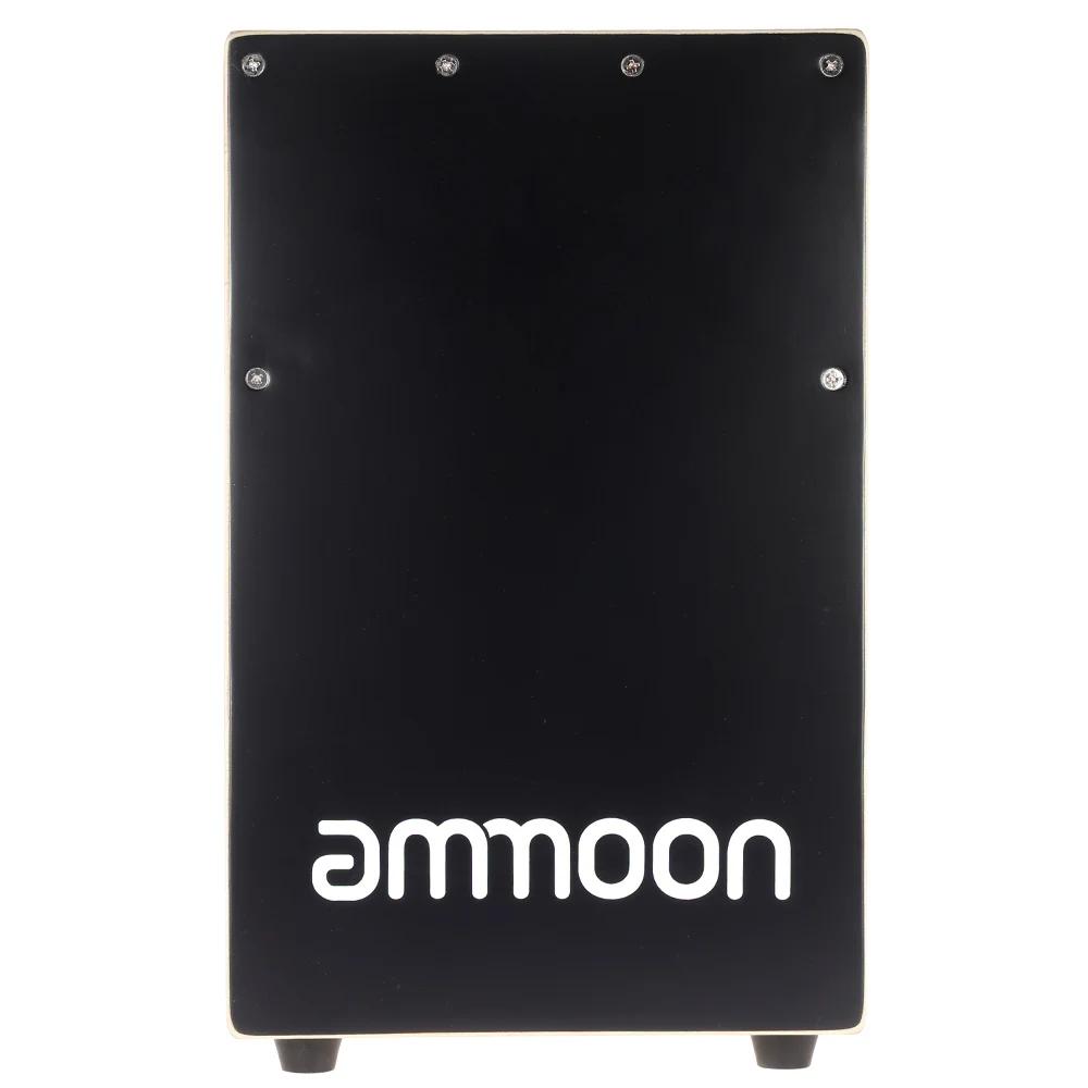 Ammoon cajon tambor de mão de madeira crianças caixa tambor persuession instrumento com picadas pés de borracha 23*24*37cm - Image 1