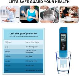 Medidor Digital Tester Termômetro Caneta, Pureza da Água, Filtro PPM, Hidropônico para Aquário, Monitor de Água Piscina, PH TDS EC - Image 3