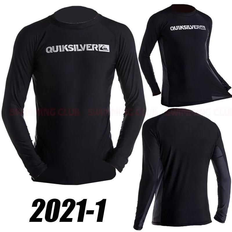 Os homens rash guards praia mangas compridas surf natação camisas superiores esportes aquáticos ginásio wetsuits secagem rápida proteção uv rápido-seco! - Image 1