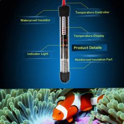 Aquecedor de aquário submersível tanque de peixes ajustável controle de temperatura constante haste de aquecimento aquário peixes aquáticos suprimentos 300w - Image 5