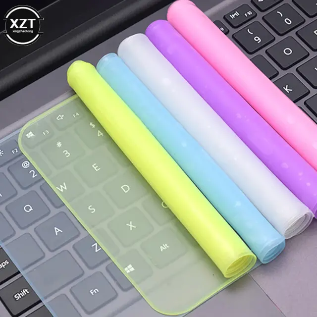 Capa Protetora Universal de Silicone para Teclados de 12" a 17", À Prova D'Água e Transparente