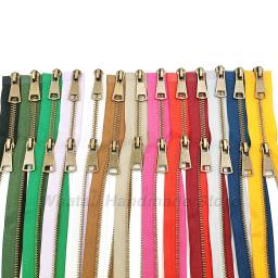 5 # colorido de alta qualidade open-end 2-ways zip duplo sliders cobre metal zíper diy artesanato para costura pano bolso vestuário - Image 5