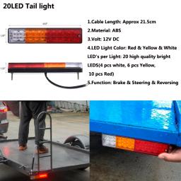1 par 12v 20led carro auto parar luz traseira da cauda freio luz reversa volta indutor barco atv caminhão reboque lâmpada - Image 4