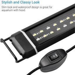 Iluminação para aquário, luz super brilhante de aquário, tanque de peixes, lâmpada led com suporte extensível, led branco azul para plantas aquáticas, reef marinho - Image 3