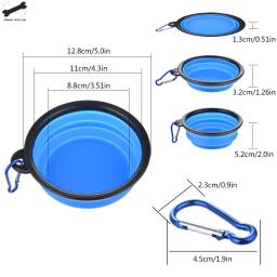 Tigela de silicone dobrável para cachorros, acessório para pets, tigela de viagem portátil para alimentador de cachorro, utensílios pequenos de apoio para cães, 1 peça - Image 3