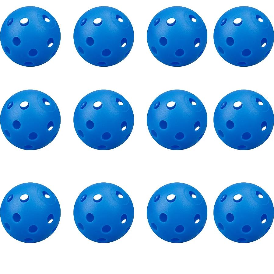 12PcsPractice Bolas De Golfe Oco Plástico Bolas De Treinamento De Golfe Colorido Airflow Bolas De Golfe Swing Prática Driving Range PE Toy Ball - Image 1