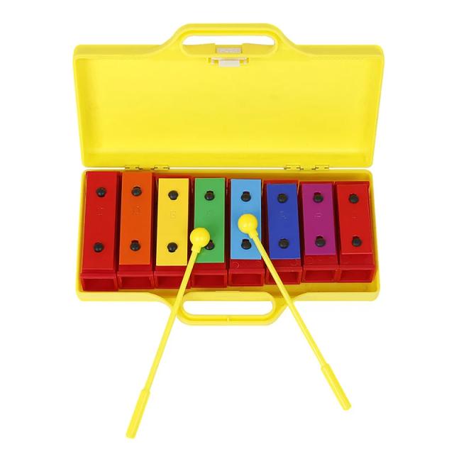 Xilofone Colorido Montessori para Crianças - Brinquedo Musical Educativo com 8 Tons e Percussão para Aprendizagem Infantil