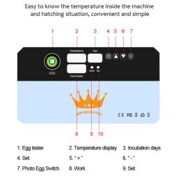 Mini Incubadoras de Ovos Digitais com Controle de Temperatura, Automático, Doméstico, Fazenda, Frango, Pato, Codorna, Hatcher, HT-15 - Image 4
