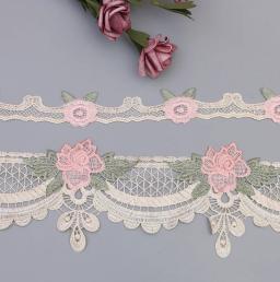 1y tecido de fita de renda artesanal enfeites de renda para acessórios de costura decoração de casamento diy artesanato suprimentos - Image 3