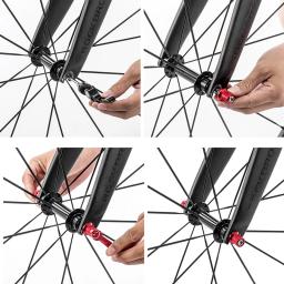 Rockbros bicicleta de liberação rápida roda hub espetos dianteiro traseiro qr espetos liberação rápida mtb bicicleta estrada clipe alavanca eixo - Image 5
