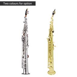 Lade saxofone soprano bb, instrumentos de sopro, soprano, latão laqueado, corpo de ouro e chaves - Image 4
