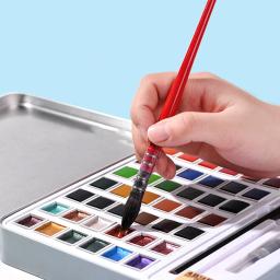 Aibelle-conjunto de pintura aquarela sólida portátil, 36/48 cores, estojo de ferro, cor sólida, com pigmentos, material para arte, aquarela - Image 1