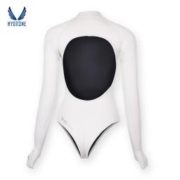 Saveoceano roupa de mergulho 2mm, branca de manga longa sem costas, roupa de mergulho para mulheres, maiô de peça única - Image 2