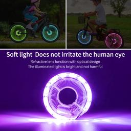 Bicicleta LED roda luz, cubo da cauda dianteira bicicleta, falou lâmpada, 1 lâmpada com 7 cores, 18 modos, recarregável, crianças equilíbrio - Image 2