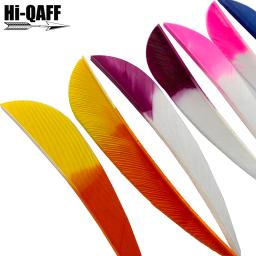 50 Pcs Hi-Q 4 Polegada Tiro com Arco Pena Água Gota Seta Natural Turquia Plume Gradiente Cor Caça Tiro Acessórios - Image 3