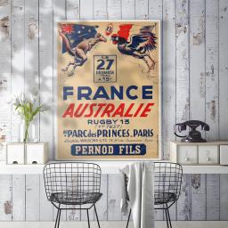 Poster de rugby de spotrs, retro impressão arte, rugby match arte da parede, galo canguru arte vintage, competição de esportes cartaz - Image 3