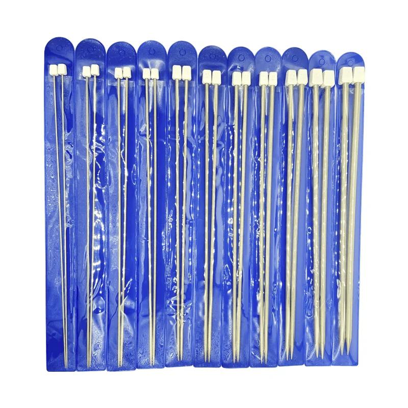 Agulhas de crochê retas de aço inoxidável, 2-8mm 25cm/35cm, agulhas de tricô, gancho, suéter diy, acessórios de tecelagem para ferramentas de tricô - Image 1