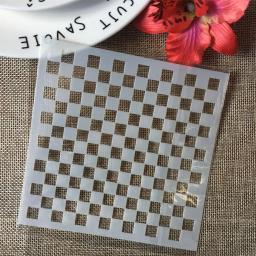 Camadas stencils com textura grade para diy, modelo de cartão decorativo para pintura, scrapbook, coloração, gravação, álbum, 9 pcs/set, 5 polegadas - Image 3