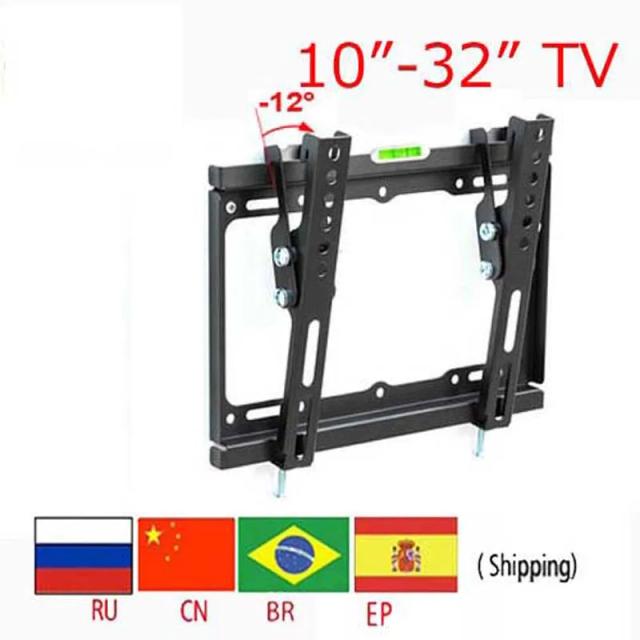 Suporte de Parede para TV LCD/LED PTB-6022HT de 10" a 32" com Inclinação de 15° e Capacidade de 30kg, VESA 200x200